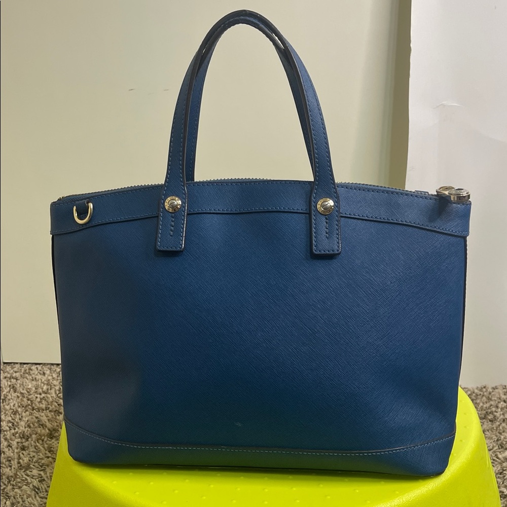 Henri Bendel West 57th Satchel in blue saffiano leather - Picture 3 of 12